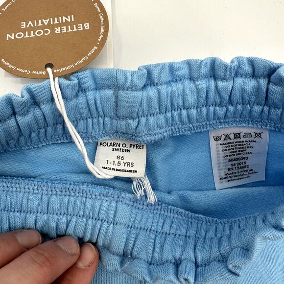 Polarn O. Pyret Pink & Blue Tee Shorts Outfit Set // 1 - 1.5 Years - Picture 5 of 7